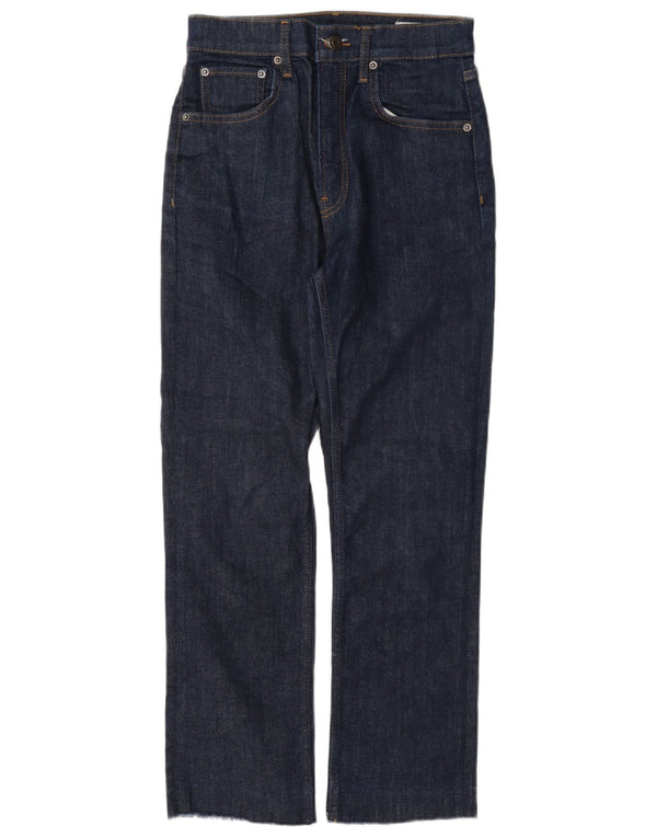 Zara Vaqueros recortados de cintura alta para mujer EU 38 Small W28 L26 Azul marino