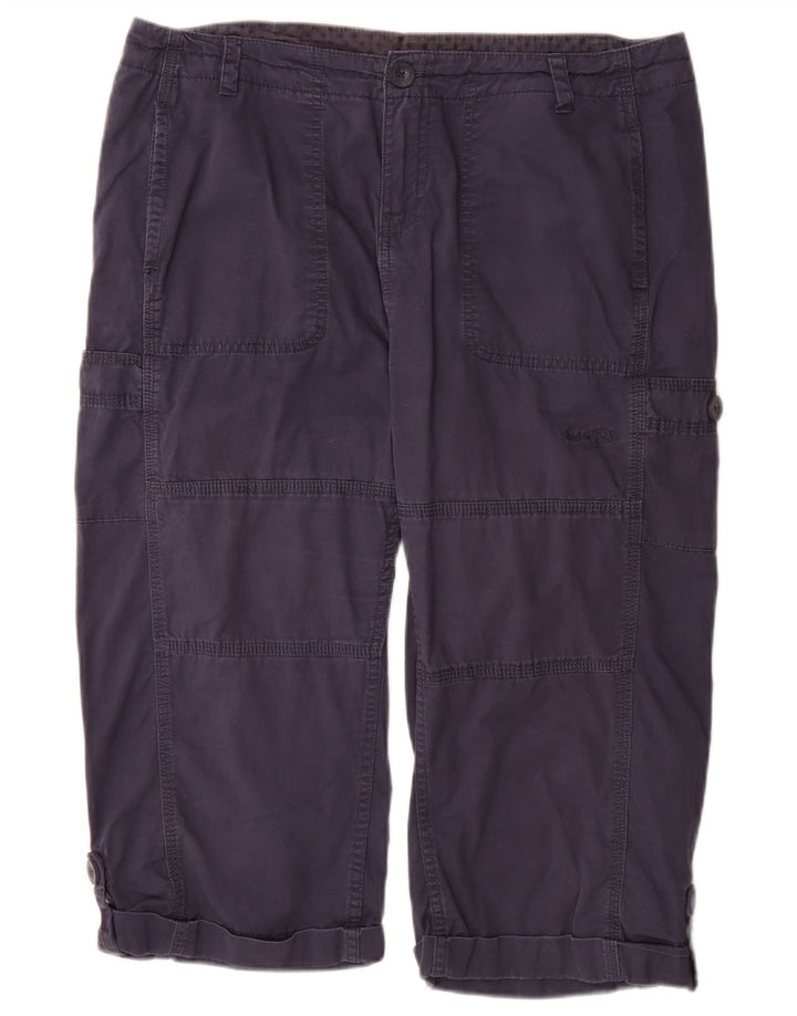 WEIRD FISH Pantalones Capri para Mujer UK 14 Large W34 Azul Marino Algodón
