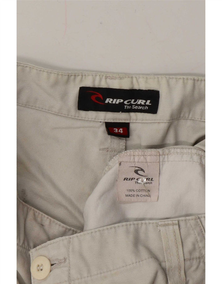 Rip Curl Pantalones cortos casuales gráficos para hombre W34 Algodón beige grande