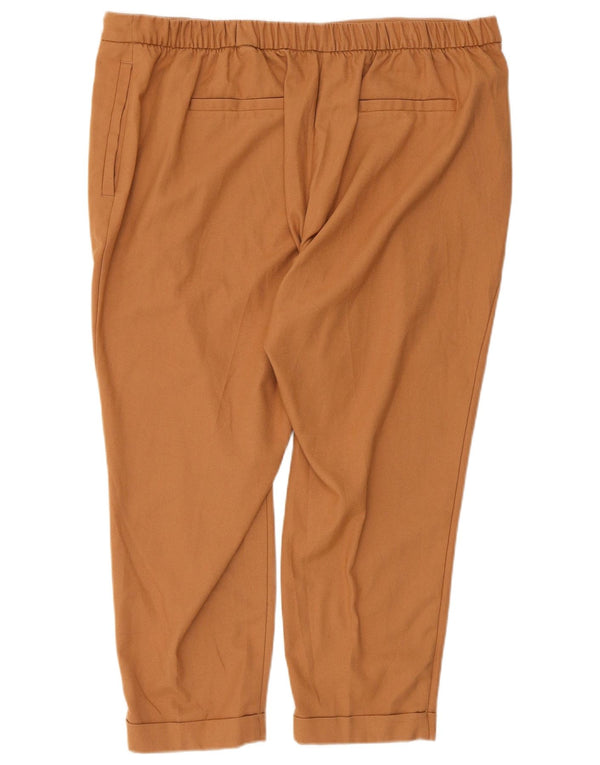 Marks & Spencer Womens Cropped Trousers UK 20 2XL W38 L25 Beige Polyester