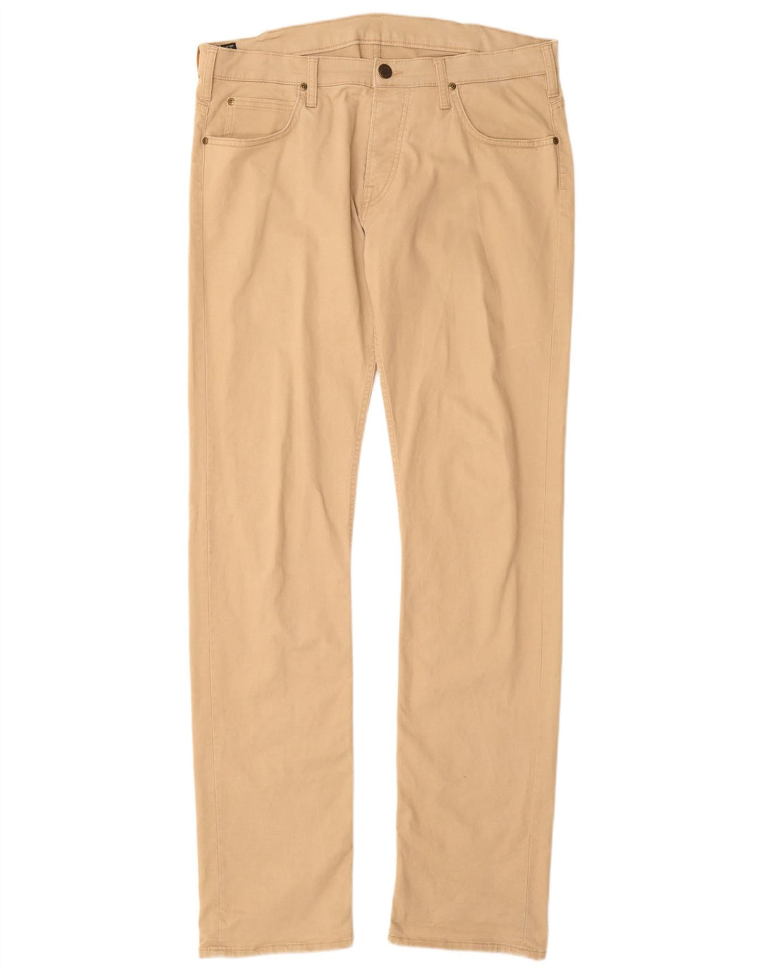LEE Hombres Powell Pantalones Casuales Rectos W34 L36 Algodón Beige