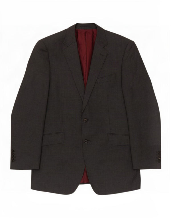 Marks & Spencer Chaqueta tipo blazer larga con 2 botones para hombre, talla 42, lana gris grande