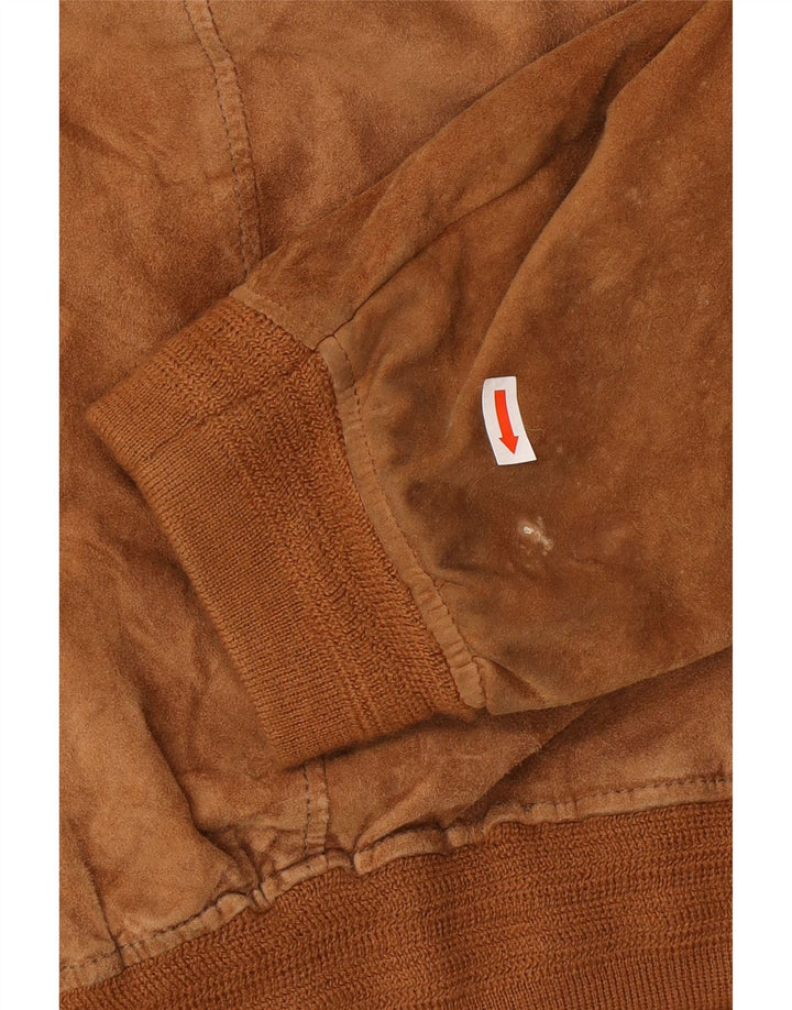 Vintage hombres ante bomber chaqueta Reino Unido 40 marrón grande