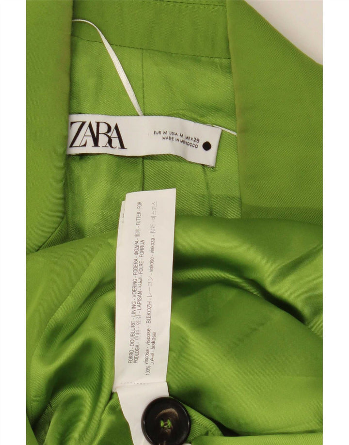 Zara Mujer Chaqueta Blazer Sin Mangas De Doble Botonadura UK 44 Verde Medio