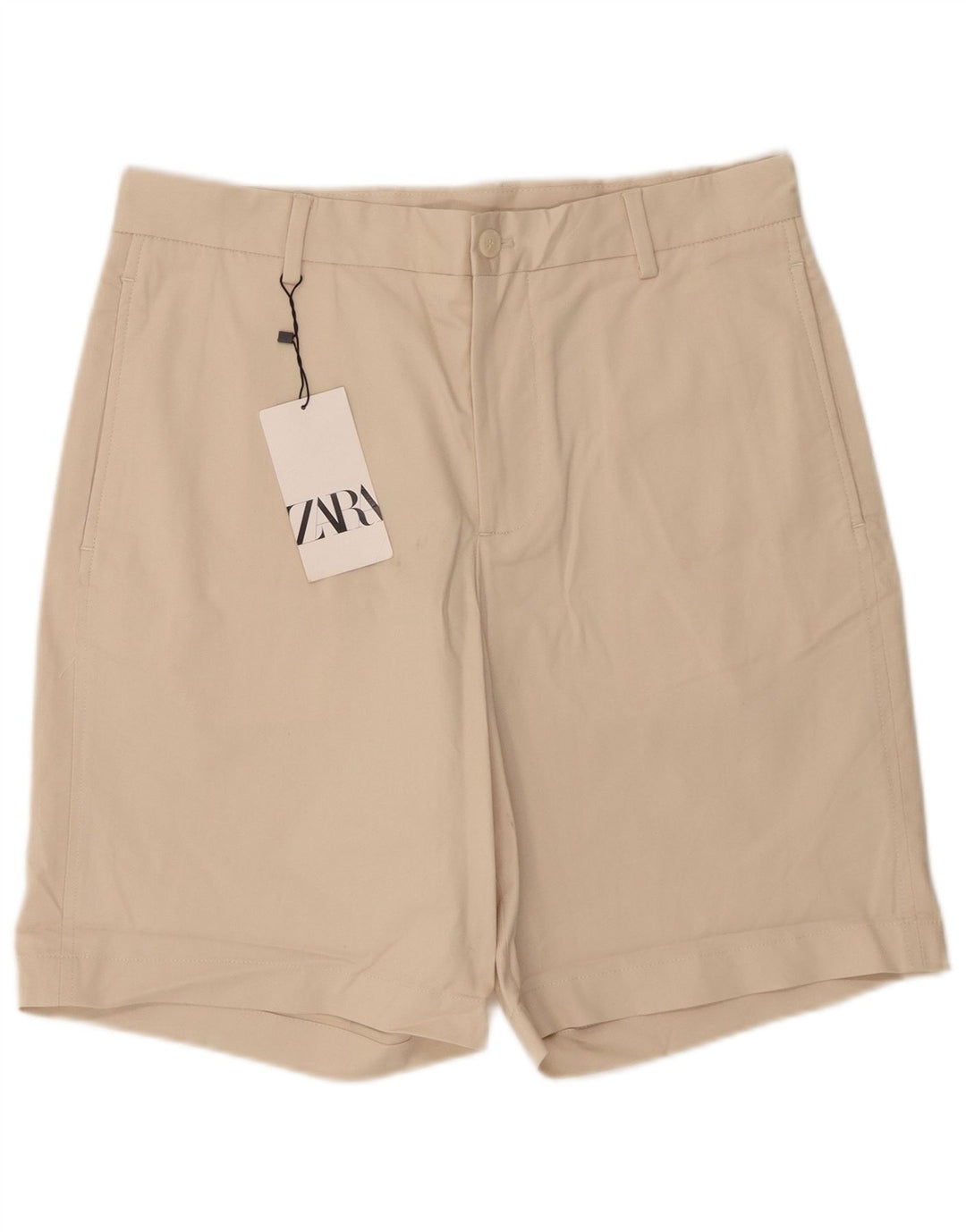 Zara Hombre Shorts Chinos W32 Algodón Beige Medio