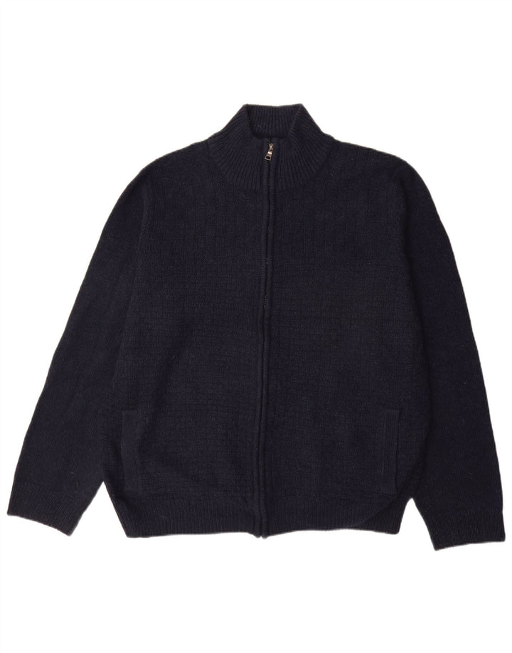 Marks & Spencer Suéter tipo cárdigan con cremallera completa para hombre XL Acrílico azul marino