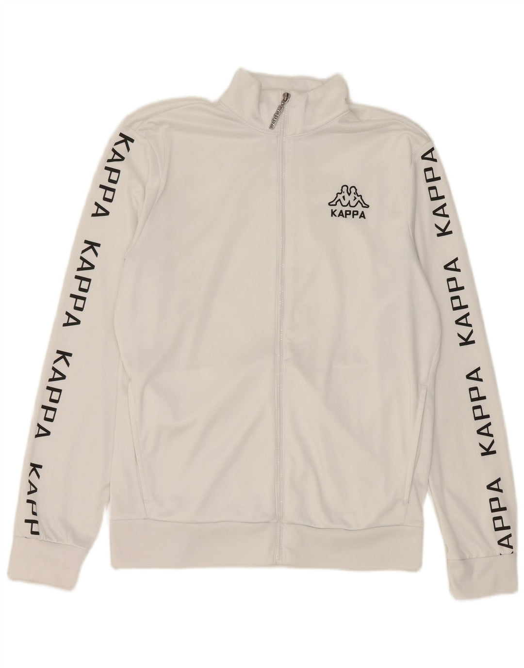 Kappa Mens Graphic Chándal Top Chaqueta Grande Poliéster Blanco