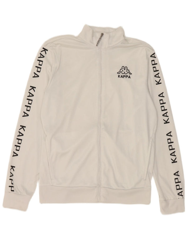 Kappa Mens Graphic Chándal Top Chaqueta Grande Poliéster Blanco
