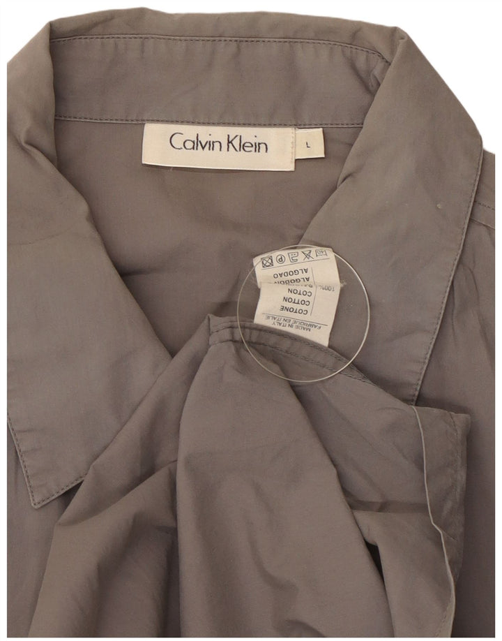 Camisa Calvin Klein para hombre grande de algodón gris
