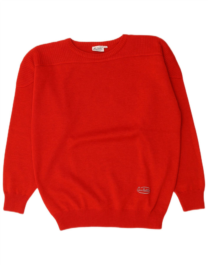 Castello Jersey de cuello redondo para mujer IT 54 2XL Poliacrílico rojo