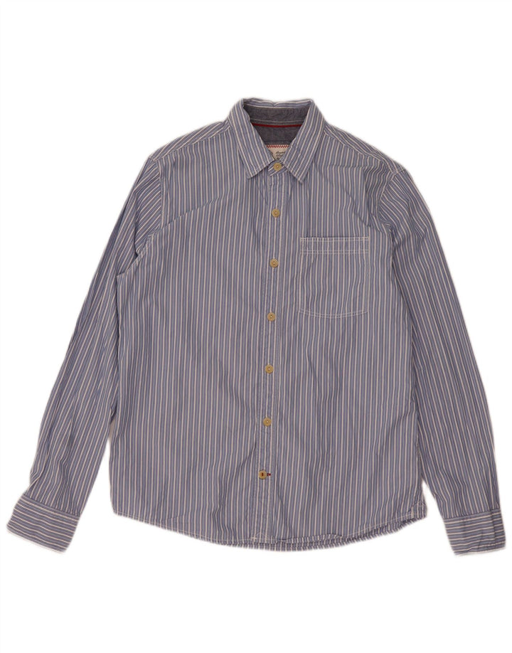 Camisa de hombre Fat Face de algodón a rayas azul medio