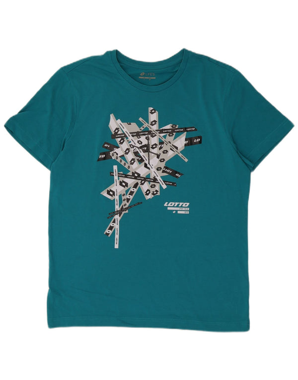 Lotto Hombre Life's Graphic Camiseta Top Algodón Turquesa Medio