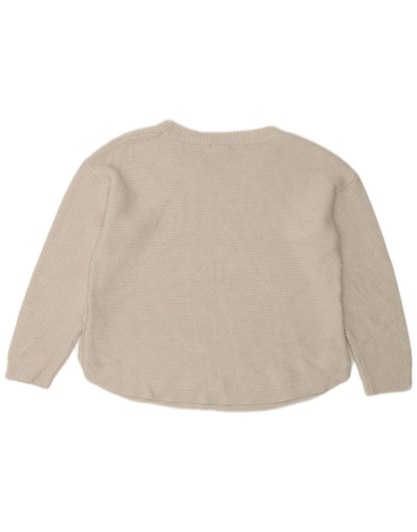 Suéter tipo jersey para mujer con cuello barco de Fat Face UK 40 Medio Blanco Acrílico