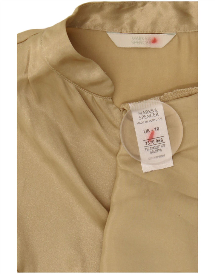 Marks & Spencer Blusa sin mangas para mujer UK 10 Small Gold Poliéster