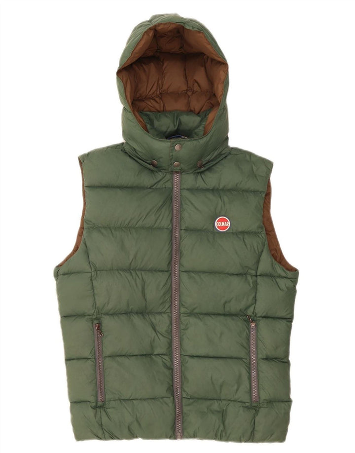 COLMAR Chaleco acolchado con capucha para hombre IT 48 Poliamida verde medio