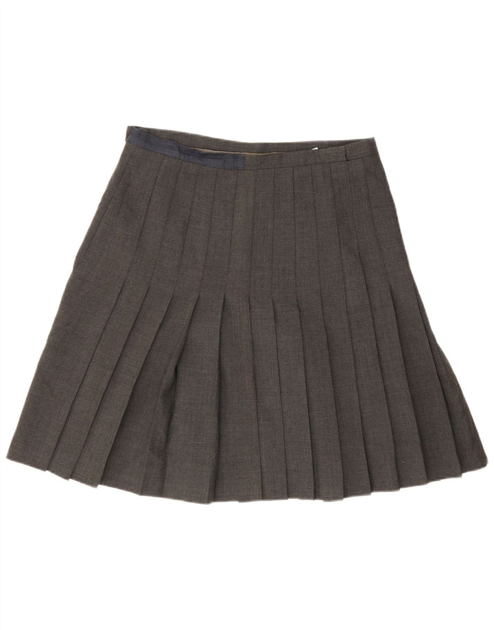 Vintage mujer cuchillo falda plisada IT 44 Medio W32 Lana Gris