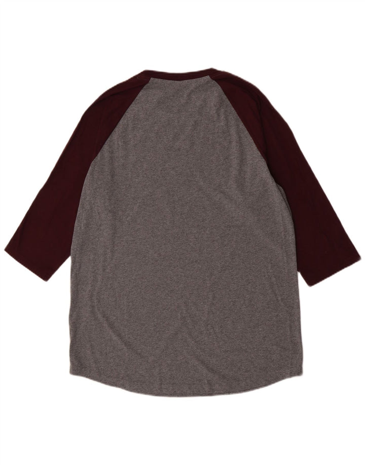 Vans Top gráfico de manga 3/4 para hombre de algodón moteado gris grande