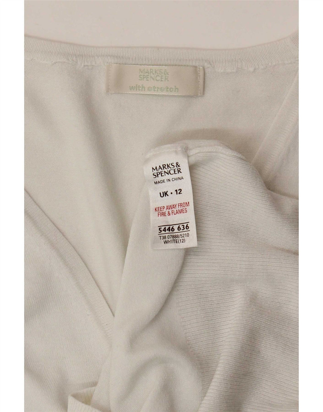 Marks & Spencer - Cárdigan de manga 3/4 para mujer, talla M, color blanco