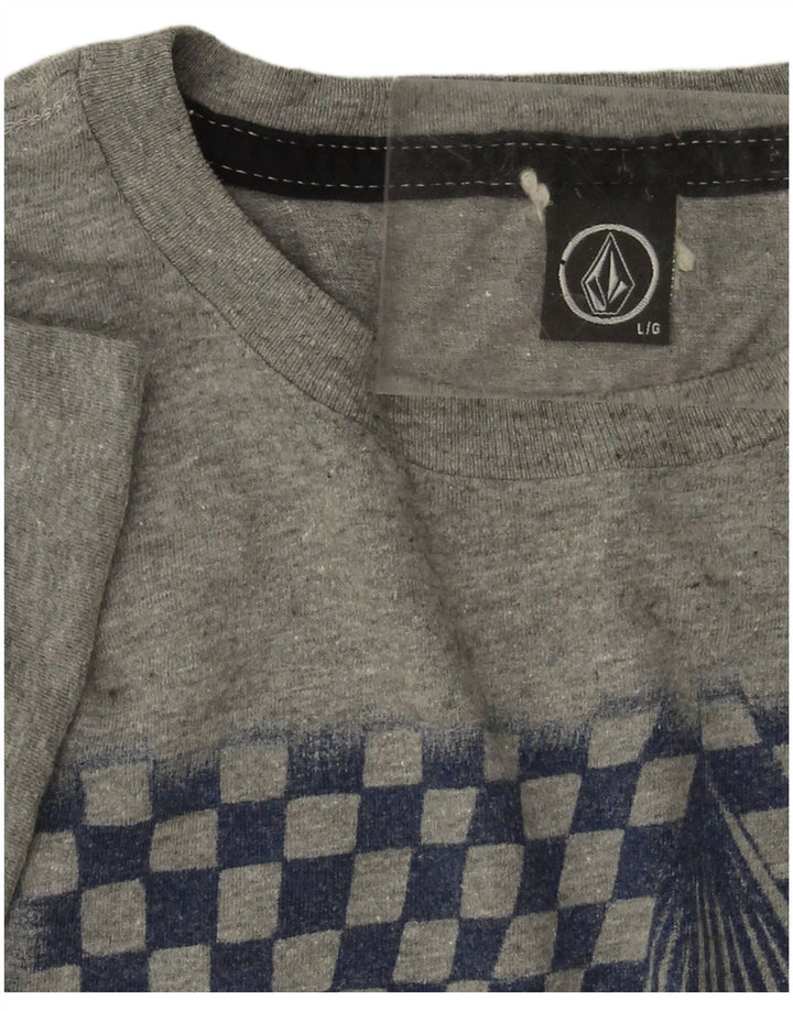Volcom Camiseta gráfica para hombre Top grande gris