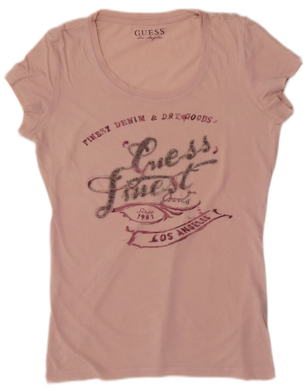 Guess Camiseta gráfica para mujer Top UK 12 Medium Pink