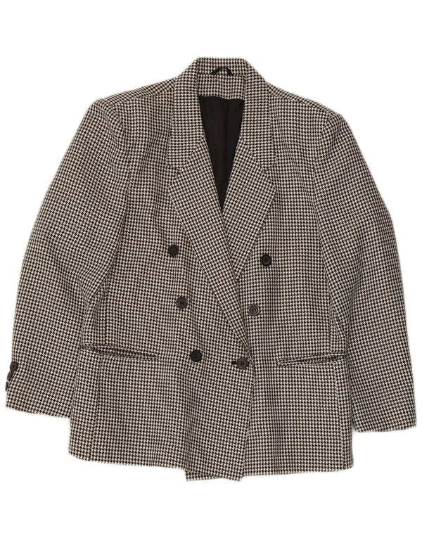 CLASSIC Chaqueta tipo blazer con doble botonadura para mujer UK 40 Grande Pata de gallo negra