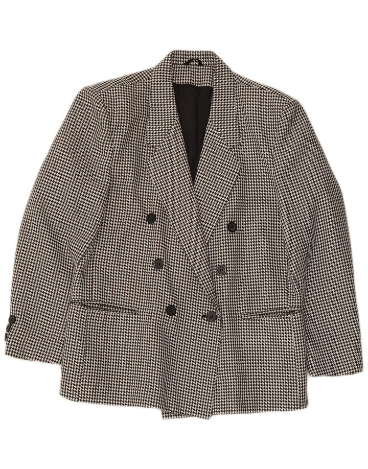 CLASSIC Chaqueta tipo blazer con doble botonadura para mujer UK 40 Grande Pata de gallo negra