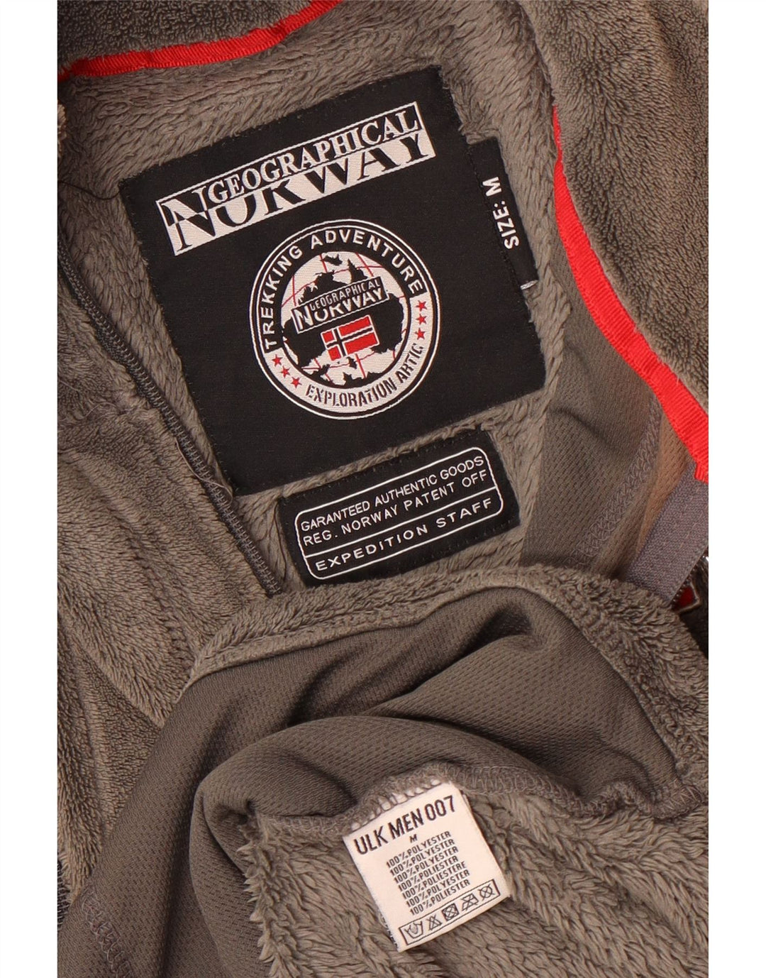 Noruega Chaqueta polar para hombre ES 38 Gris medio Colorblock Poliéster Deportes