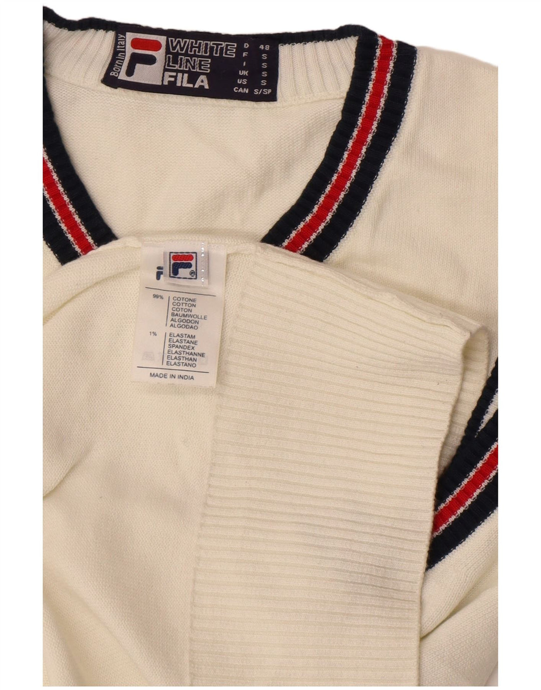 Fila Mens Vest Tank Top Pequeño Algodón Blanco