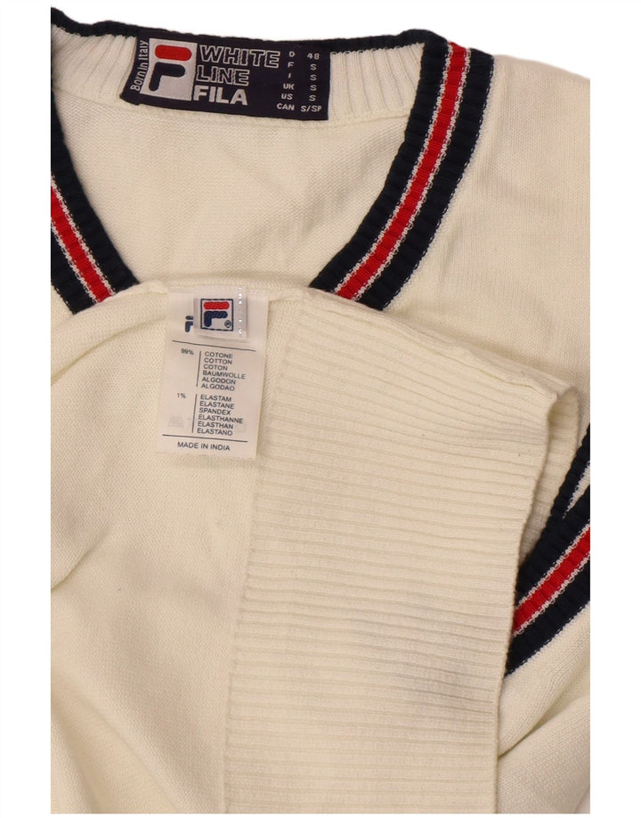 Fila Mens Vest Tank Top Pequeño Algodón Blanco