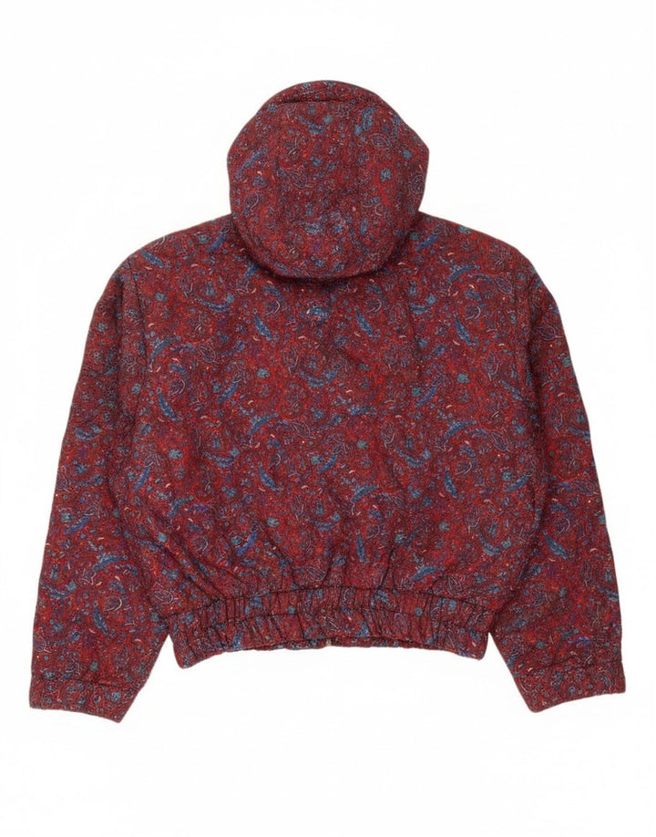 oltre Chaqueta bomber extragrande con capucha para mujer UK 10 Small Red Paisley