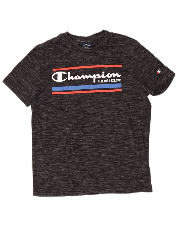 Champion Camiseta Gráfica para Hombre Top Small Gris Pinstripe