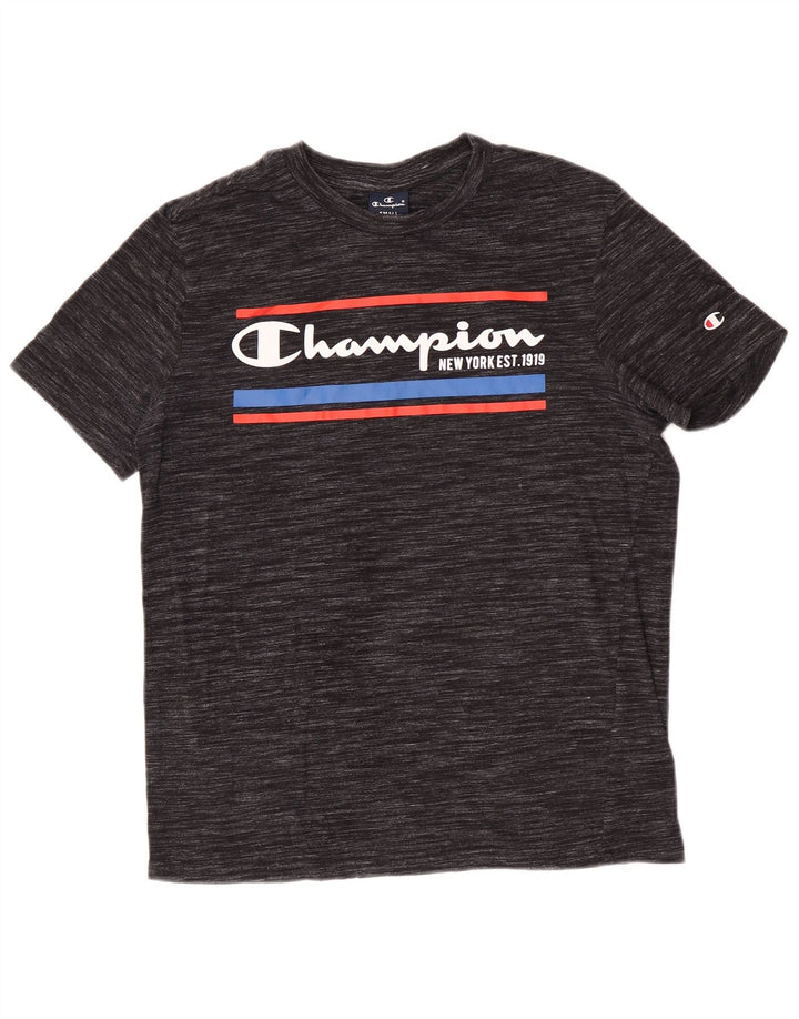 Champion Camiseta Gráfica para Hombre Top Small Gris Pinstripe