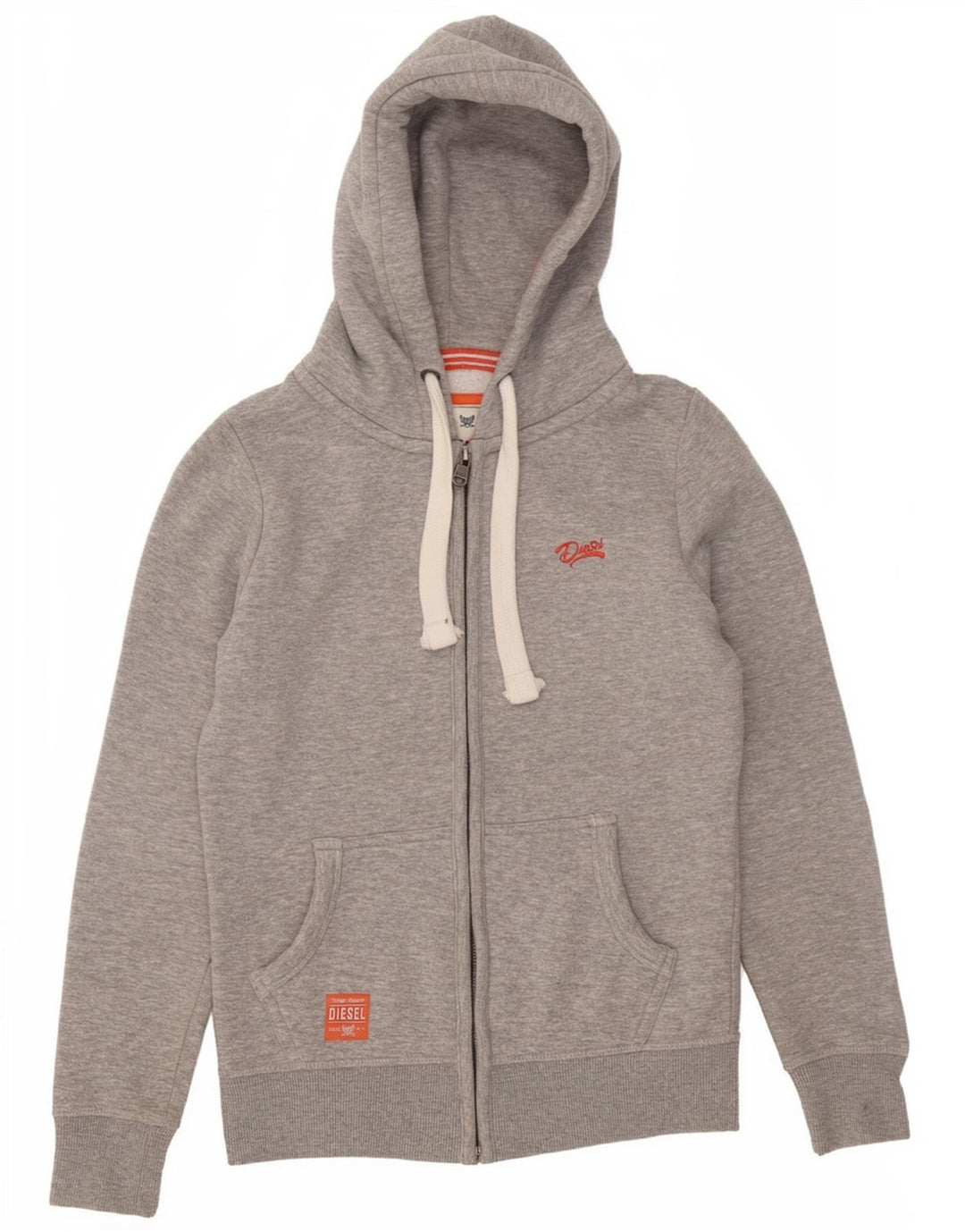 Diesel Sudadera con capucha y cremallera para mujer UK 4 XS Poliéster gris