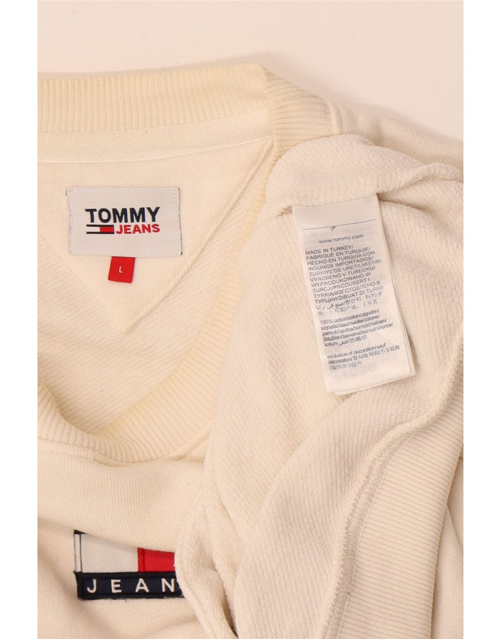 Tommy Hilfiger Sudadera Jumper para Hombre Large White Cotton