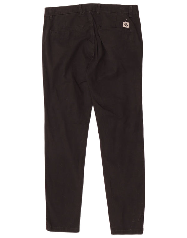 Zara Mens Slim Chino Pantalones EU 42 Large W32 L31 Algodón Negro