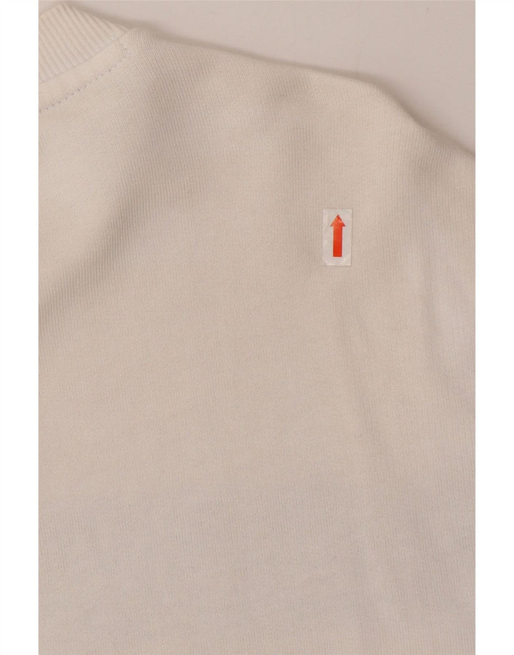 Guess Hombre Camiseta Estampada De Manga Larga De Algodón Color Block Blanco Mediano