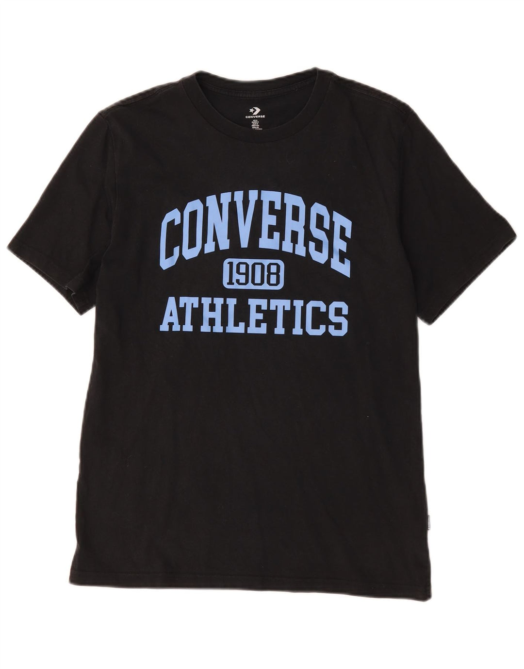 Converse - Camiseta gráfica para hombre, talla pequeña, algodón negro