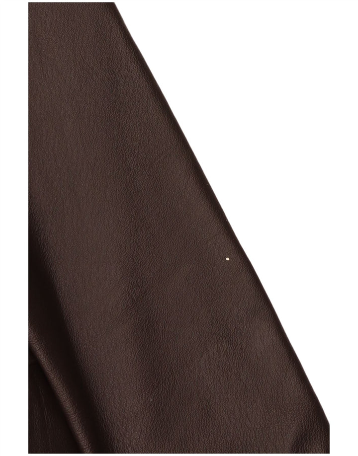 MILAN Abrigo de cuero para mujer UK 44 Cuero marrón grande