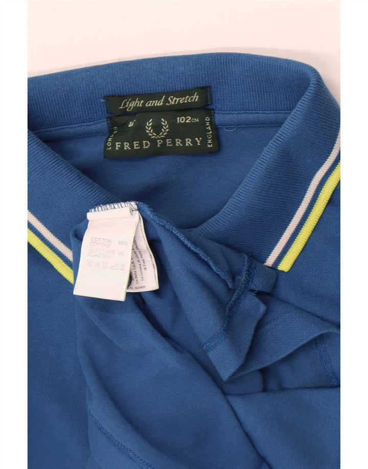 Fred Perry Hombre Polo Ligero Y Elástico De Algodón A Rayas Azul Medio