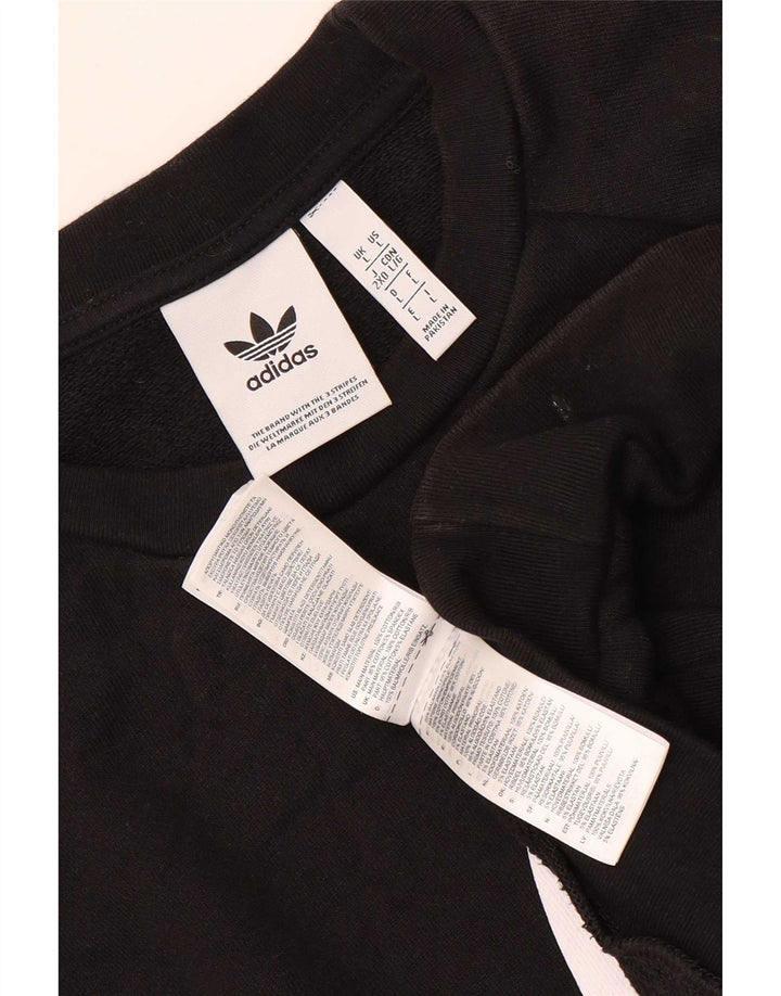 Adidas Hombre Sudadera Gráfica Jumper Grande Algodón Negro