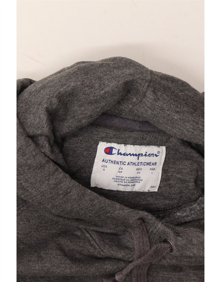 CHAMPION Mens Graphic Hoodie Jumper Small Grey Polyester Vintage Champion and Second-Hand Champion from Messina Hembry 