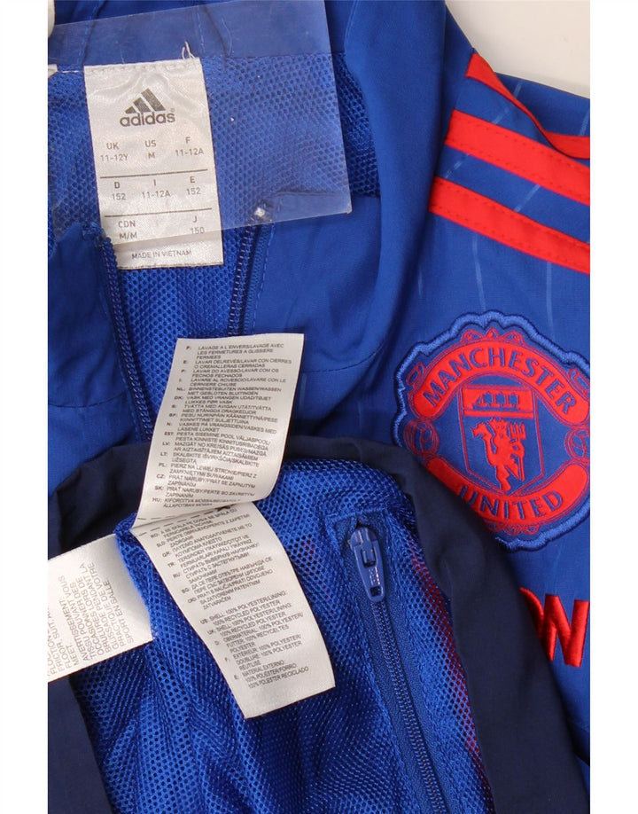 ADIDAS Chicos Manchester United Chándal Top Chaqueta 11-12 Años Azul