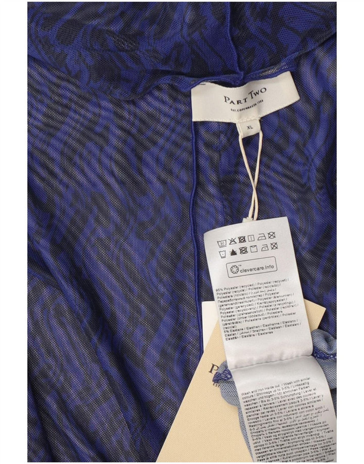 Parte dos Top transparente de manga larga para mujer UK 40 XL Poliéster azul Chevron