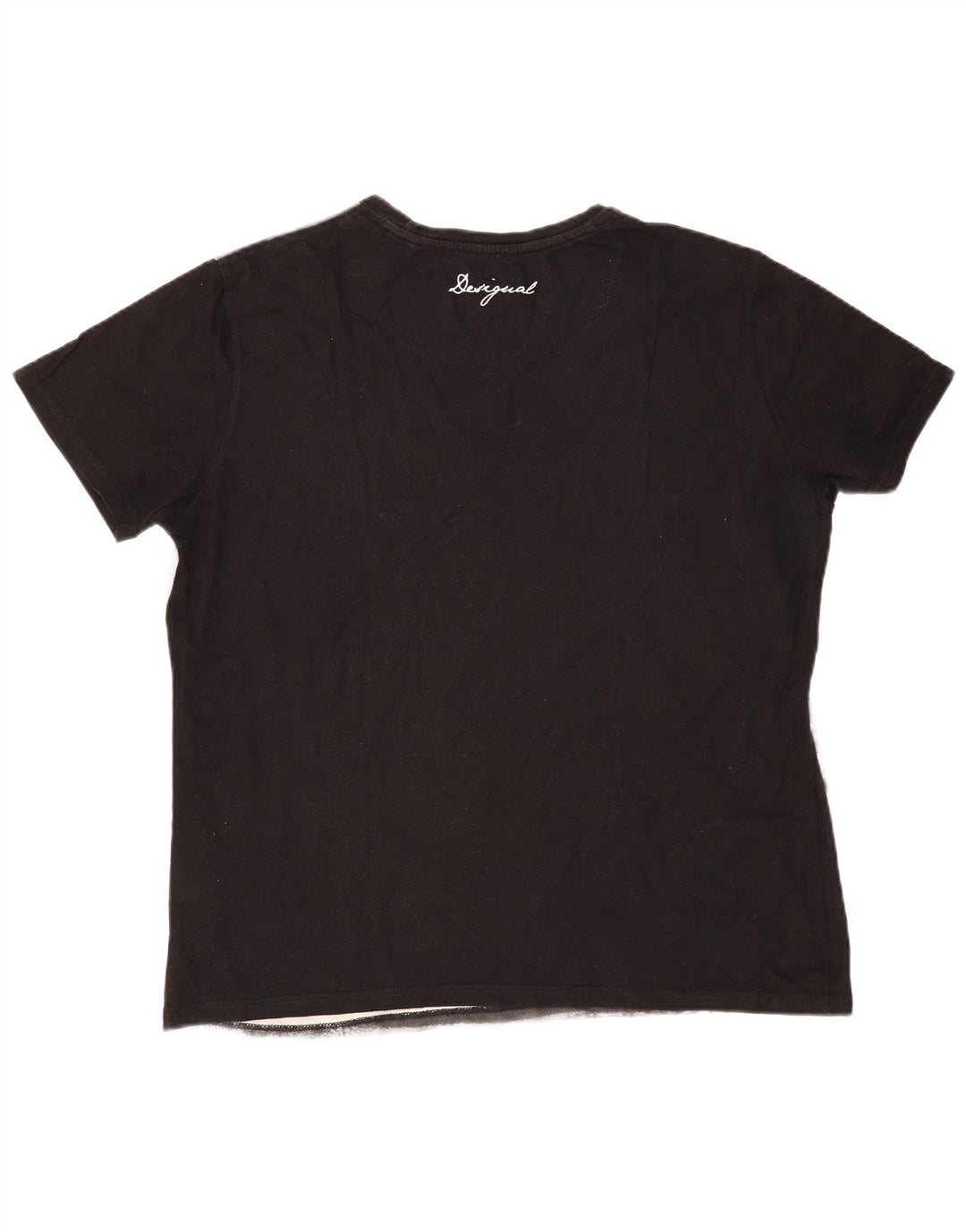 DESIGUAL Camiseta gráfica para hombre Top 2XL Gris Colorblock Algodón