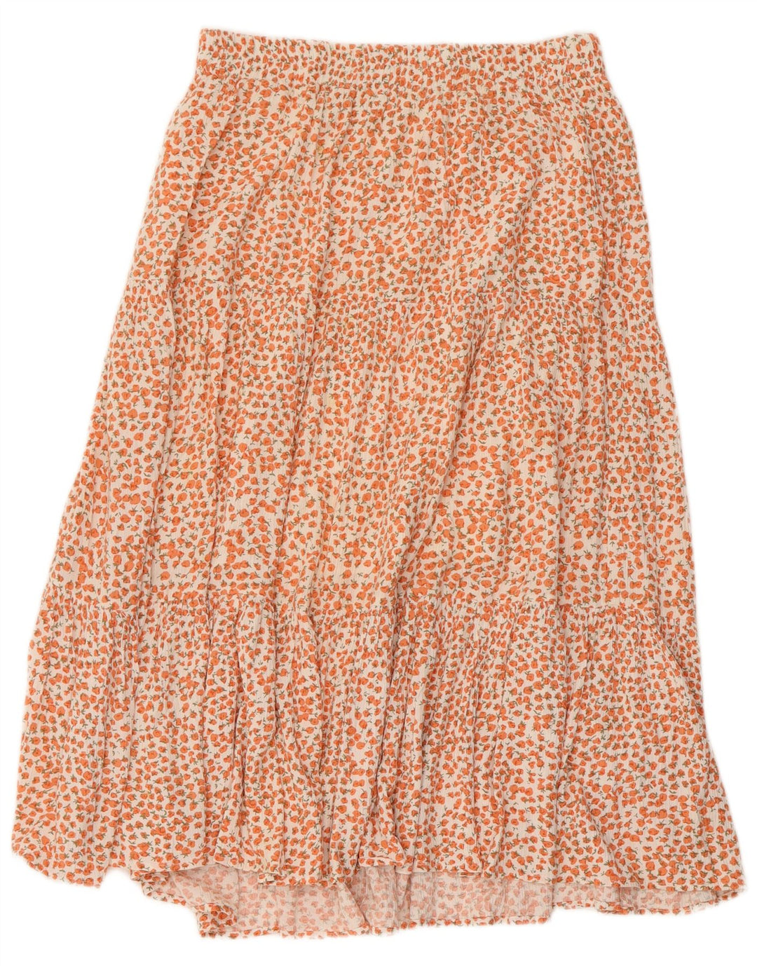 FRENCH CONNECTION Falda acampanada para mujer US 8 Mediana W30 Naranja Floral