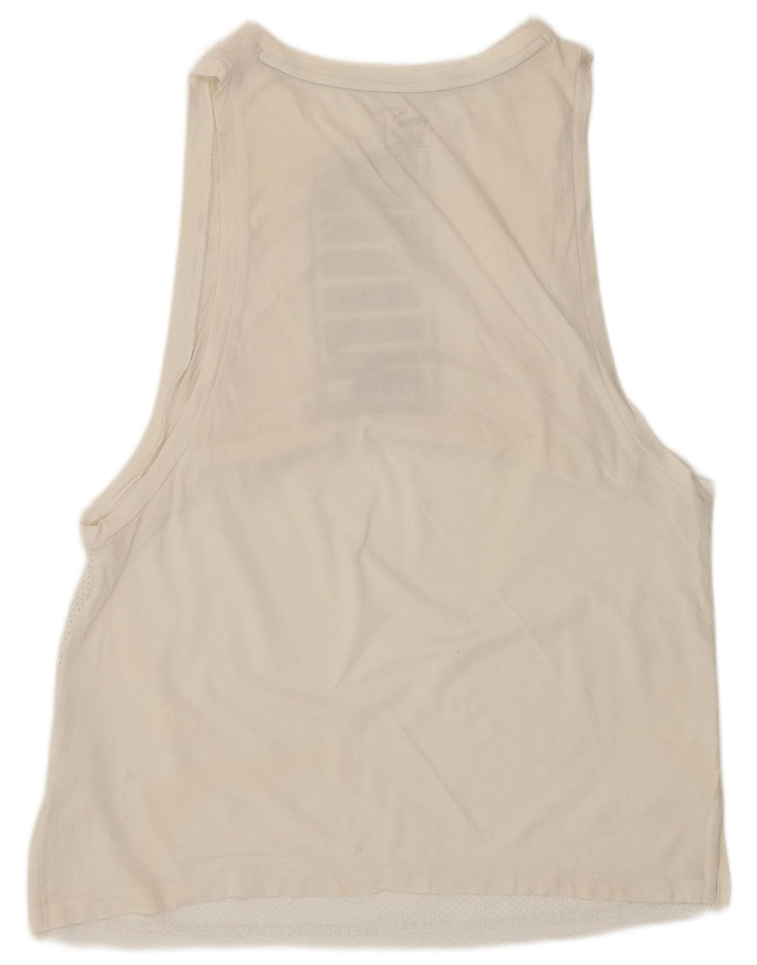 Puma Mujer Gráfico Chaleco Top UK 12 Medio Blanco