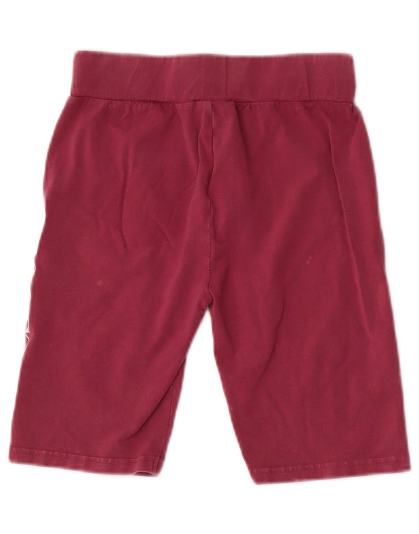 Ellesse Pantalones cortos deportivos gráficos para mujer UK 8 Small Borgoña Algodón