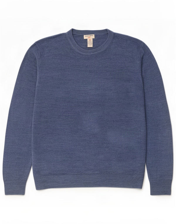 Dockers Mens Crew Neck Jumper Sweater Medium Blue Acrylic