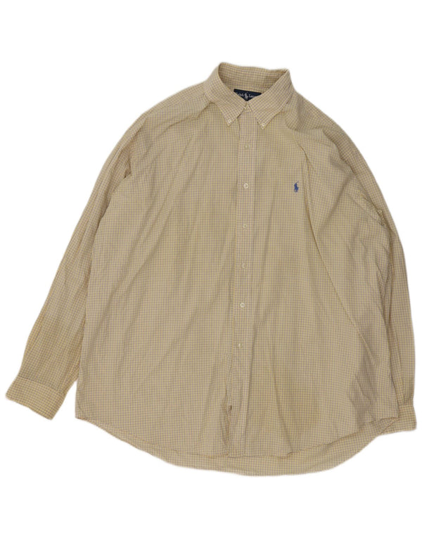 Ralph Lauren Camisa holgada Blake para hombre, talla 2XL, algodón a cuadros amarillos