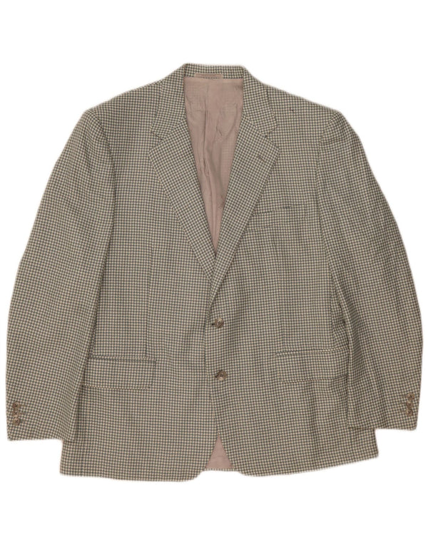 Trussardi Chaqueta tipo blazer de 2 botones para hombre UK 40 Large Gris Lana de pata de gallo